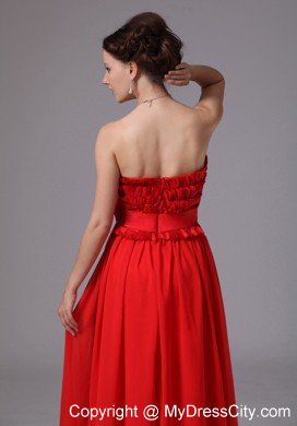 Sweetheart Layers Bowknot Floor-length For Red Prom Dress