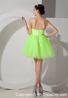 Mini-length Strapless Prom Dress with Hand Made Flowers