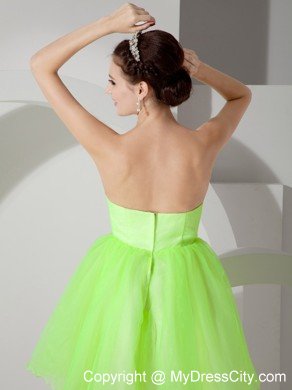 Mini-length Strapless Prom Dress with Hand Made Flowers