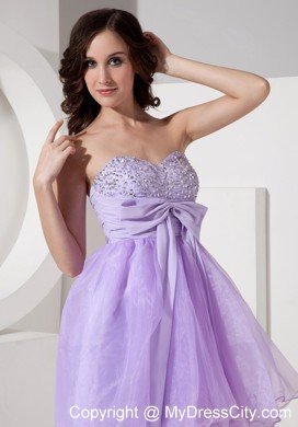 Beautiful Lilac Princess Mini-length Prom Dress with Beading