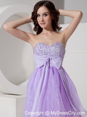 Beautiful Lilac Princess Mini-length Prom Dress with Beading