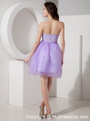 Beautiful Lilac Princess Mini-length Prom Dress with Beading