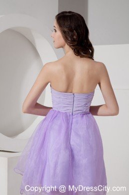 Beautiful Lilac Princess Mini-length Prom Dress with Beading