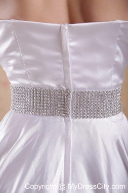 Ivory Empire Sweetheart Beaded Decorate Waist Prom Dress