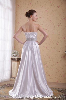 Ivory Empire Sweetheart Beaded Decorate Waist Prom Dress