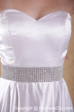 Ivory Empire Sweetheart Beaded Decorate Waist Prom Dress