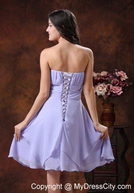 2013 Popular Lilac Strapless Prom Dress with Ruching decorated