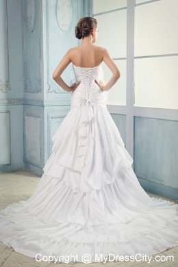 Special Beading Ruffled Layers Court Train A-line Bridal Gown