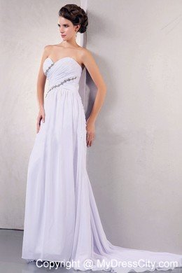 Court Train Sweetheart Bridal Gown with Appliques and Ruching