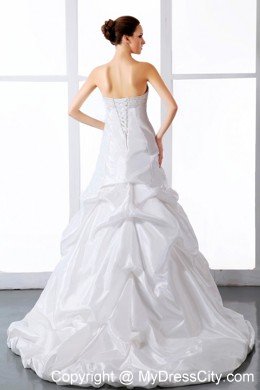 Elegant Court Train with Beading and Ruching Wedding Dress