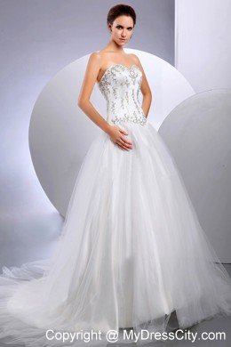 2013 Sweetheart Cathedral Train Embroidery Wedding Dress