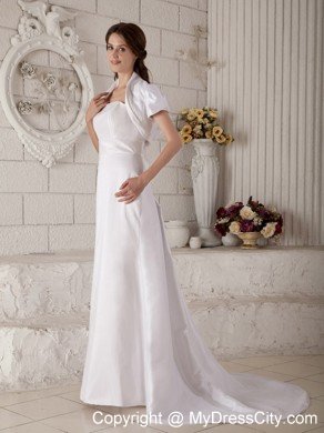 Simple A-Line Court Train Wedding Gown with Jacket