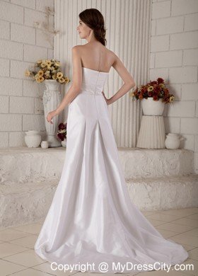 Simple A-Line Court Train Wedding Gown with Jacket