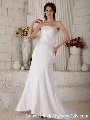 Simple A-Line Court Train Wedding Gown with Jacket