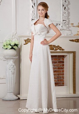 Long Empire Strapless Belt Bridal Dress with Jacket