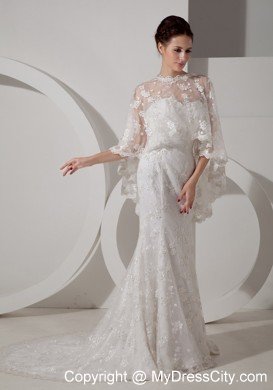 Mermaid Sweetheart Court Train Bridal Gown with Cloak