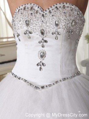 Ball Gown Beaded Sweetheart Floor Length Wedding Gown