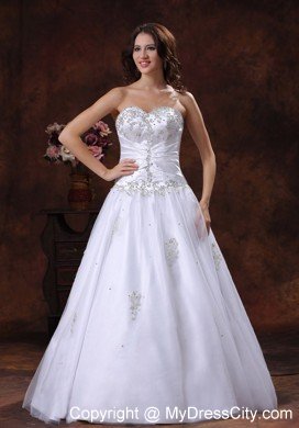 A-Line Beading Ruching Bodice Wedding Dress with Jacket