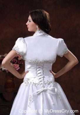 A-Line Beading Ruching Bodice Wedding Dress with Jacket