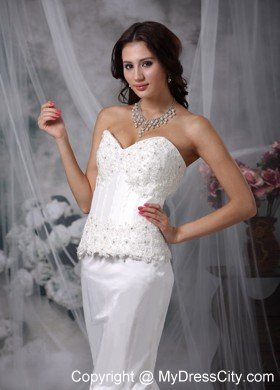 Fabulous Mermaid Low Cut Sweetheart Taffeta Lace Wedding Dress