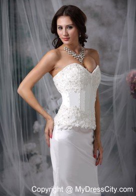 Fabulous Mermaid Low Cut Sweetheart Taffeta Lace Wedding Dress