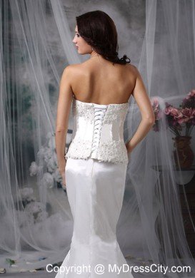 Fabulous Mermaid Low Cut Sweetheart Taffeta Lace Wedding Dress