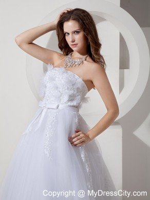 Princess Strapless Chapel Train Embroidery 2013 Maternity Wedding Dress