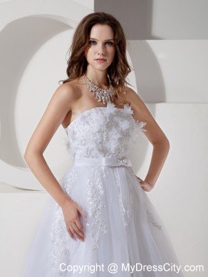 Princess Strapless Chapel Train Embroidery 2013 Maternity Wedding Dress