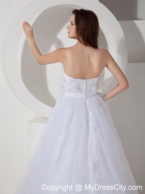 Princess Strapless Chapel Train Embroidery 2013 Maternity Wedding Dress