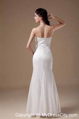 Popular Sheathy Strapless Appliques Wedding Dress Floor-length under 200