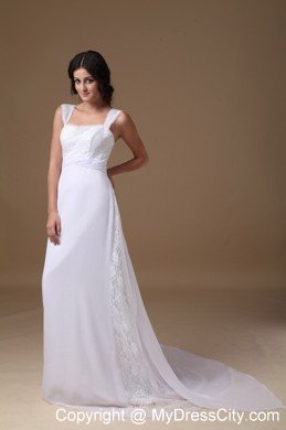 Designer A-line Square Lace Wide Sleeves Wedding Dress 2013 Hot sale