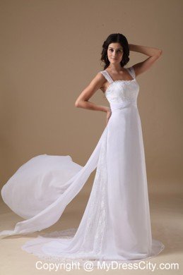 Designer A-line Square Lace Wide Sleeves Wedding Dress 2013 Hot sale