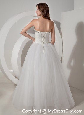 A-line Beaded Sweetheart Taffeta and Organza Wedding Dress with Train