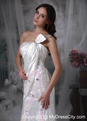 Single Shoulder Column Floor-length Beading and Sequins Wedding Dress