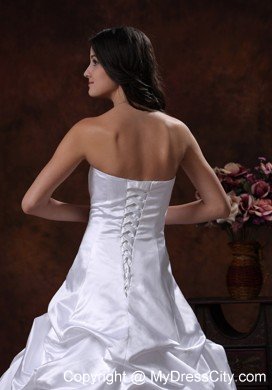 Custom Made Strapless White A-line Wedding Bridal Gown under 200