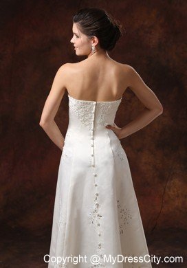 Vintage-inspired Long Strapless Wedding Dress With Lace Over Skirt