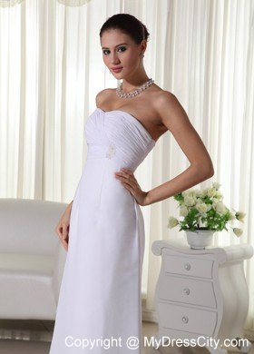 Slinky Sweetheart Ruching Wedding Anniversary Dress Floor-length