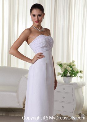 Slinky Sweetheart Ruching Wedding Anniversary Dress Floor-length