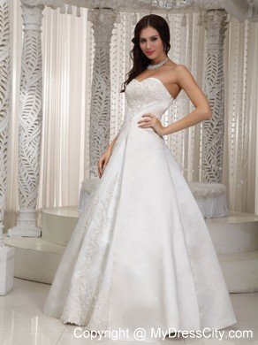 Vintage Princess White Sweetheart Lace Wedding Dress Floor-length