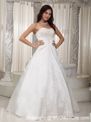 Vintage Princess White Sweetheart Lace Wedding Dress Floor-length