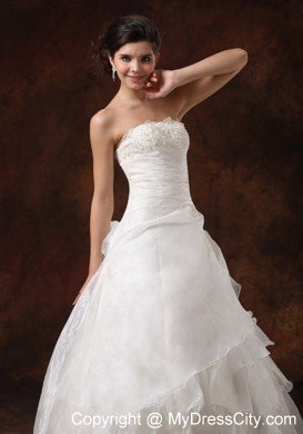 Ruffles Layered and Lace Decorated Bust Wedding Gown for 2013