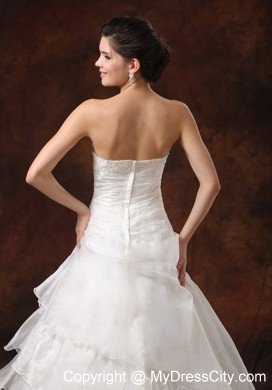 Ruffles Layered and Lace Decorated Bust Wedding Gown for 2013