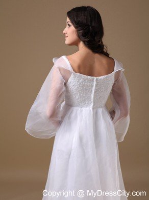 2013 Beautiful Lace Decorated A-line Scoop Organza Wedding Gown