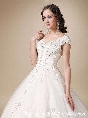 Ball Gown Sweetheart Organza and Satin Beading Wedding Dress