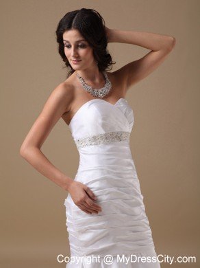 Beaded Decorate Waist Mermaid Sweetheart Church Wedding Dress