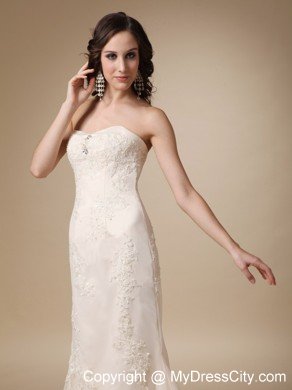 Romantic Champagne Column Sweetheart Garden Wedding Dresses