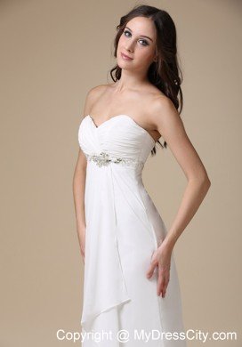 Cheap Empire Sweetheart Beading Sweep Train Garden Wedding Dress