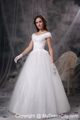 Beautiful Off The Shoulder Beading Appliques Garden Wedding Gowns