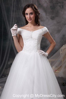 Beautiful Off The Shoulder Beading Appliques Garden Wedding Gowns