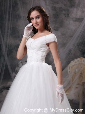 Beautiful Off The Shoulder Beading Appliques Garden Wedding Gowns